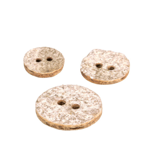 Set of 6 white round stone buttons