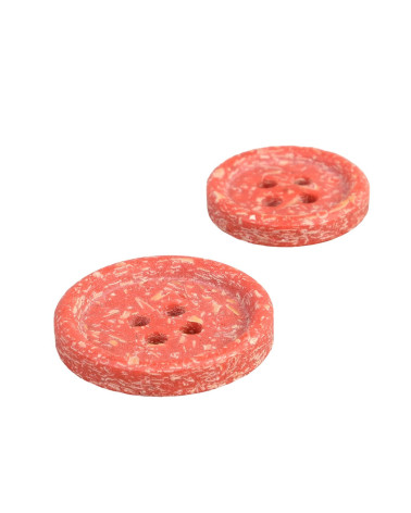 Set of 6 red rice husk buttons