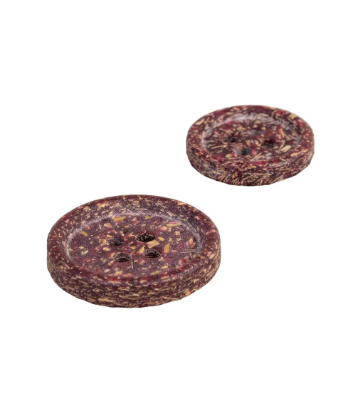 Lot de 6 boutons écorces de riz rouge beaujolais