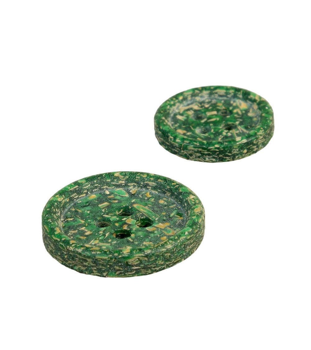 Lot de 6 boutons écorces de riz vert sapin