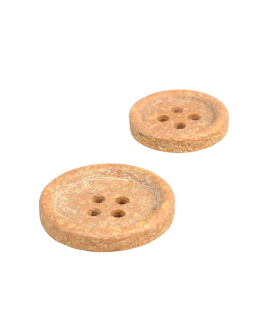 Set of 6 beige antelope rice husk buttons