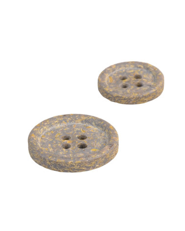 Set of 6 ash gray rice husk buttons