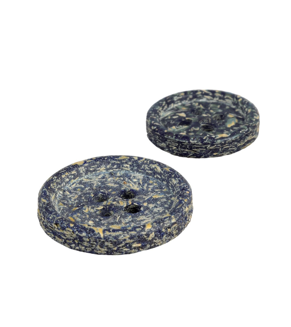 Lot de 6 boutons écorces de riz bleu marine