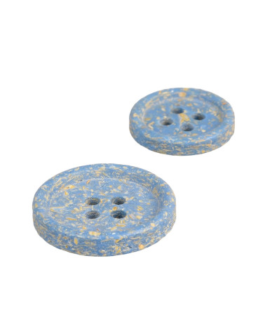Set of 6 sky blue rice husk buttons