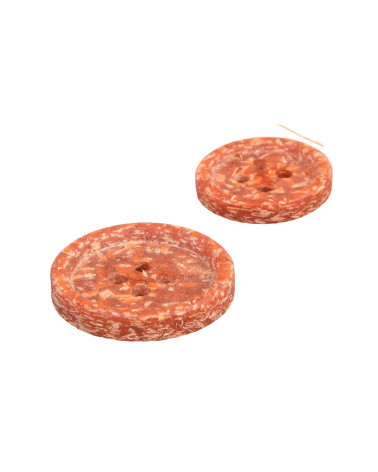 Set of 6 rust orange rice husk buttons