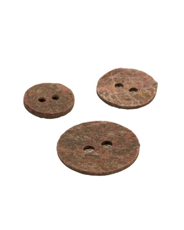 Round stone button gray brown 2