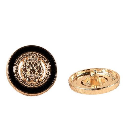 Black gold jewel alloy button