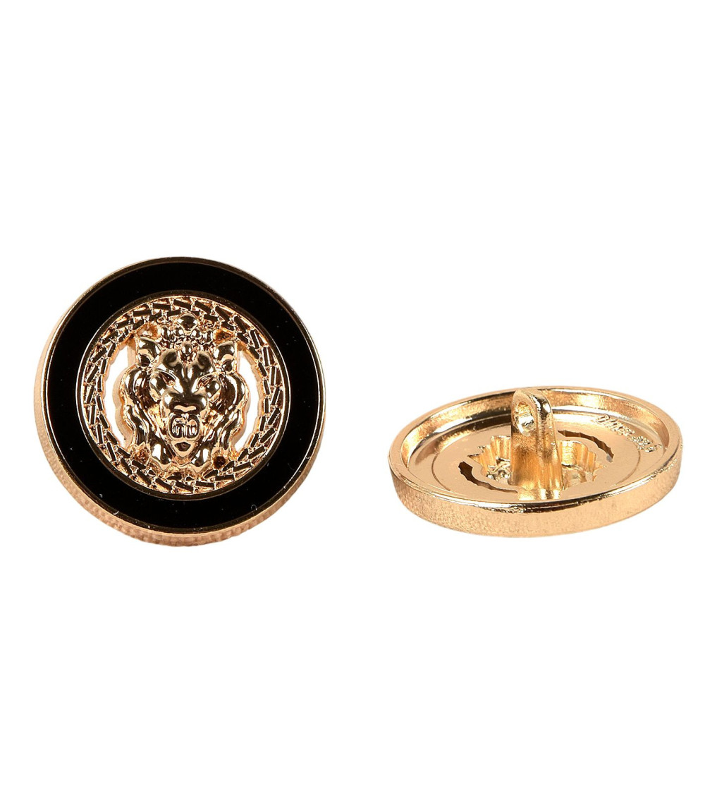 Black gold jewel alloy button