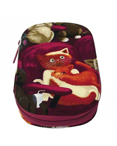 Sewing pouch 16x12cm cats on armchair