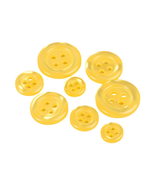 Bouton ronds 4 trous jaune