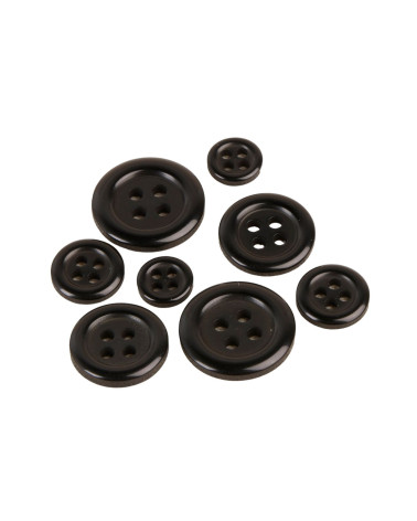 Black 4-hole round button