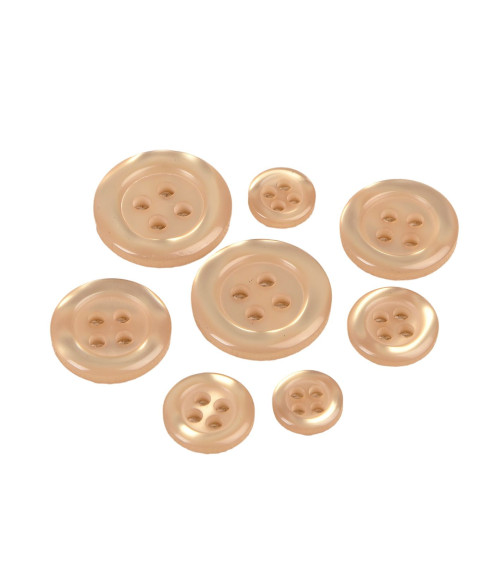 Beige 4-hole round button