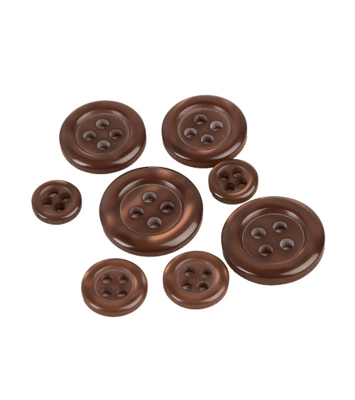 Bouton ronds 4 trous marron