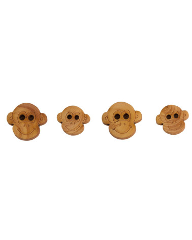 Kinder-Holzknopf „Affe“.