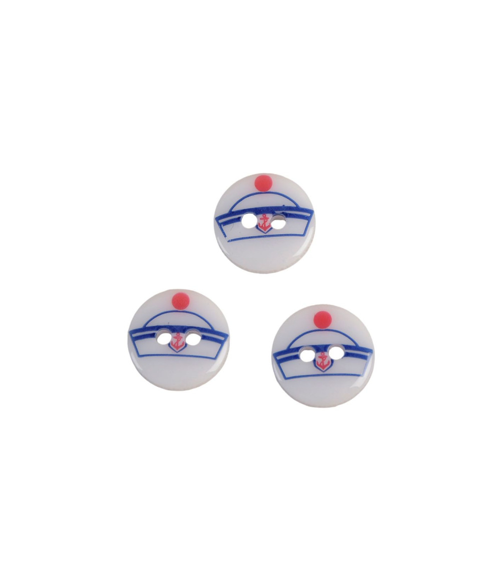 Bouton 2 trous enfant chapeau marin