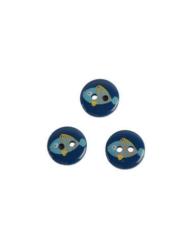Bouton 2 trous enfant poisson