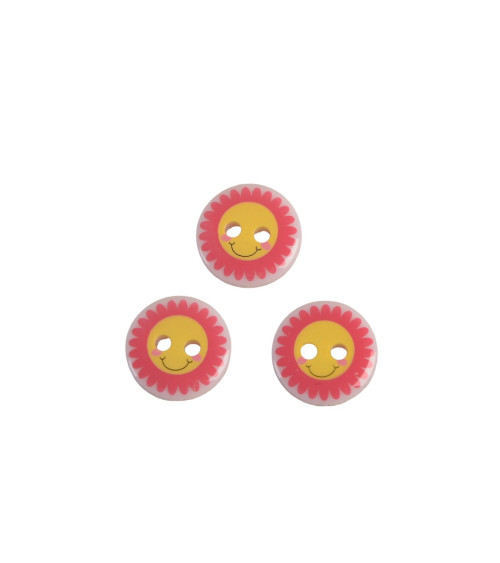 Bouton 2 trous enfant fleur