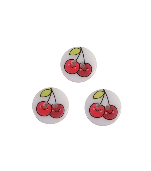 Bouton 2 trous enfant cerises