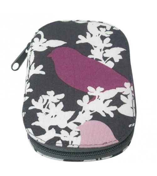 Sewing pouch 16x12cm purple bird