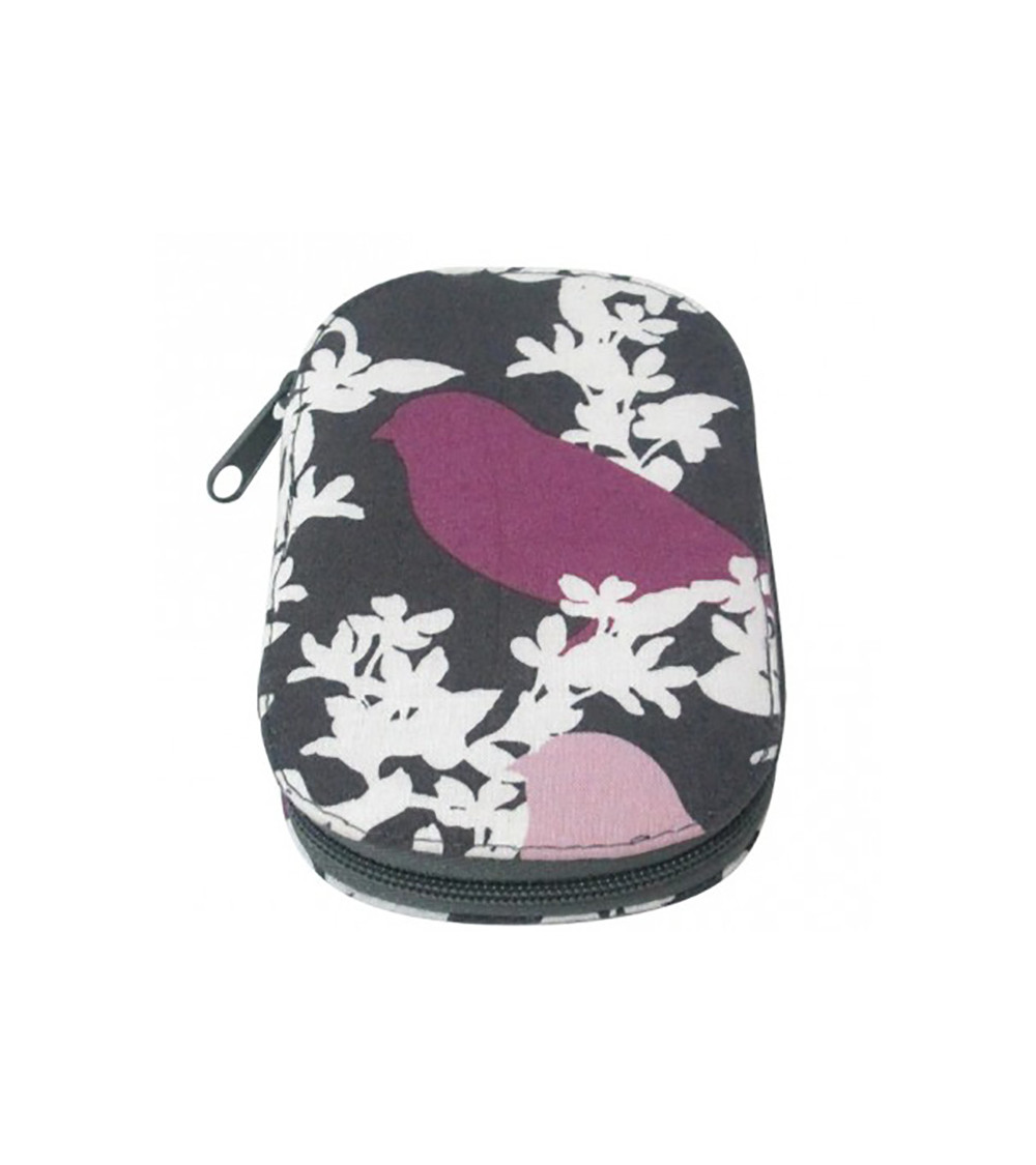 Sewing pouch 16x12cm purple bird