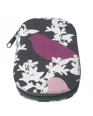 Sewing pouch 16x12cm purple bird