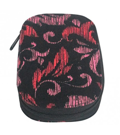 Sewing pouch 16x12cm pink leaves