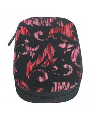 Sewing pouch 16x12cm pink leaves