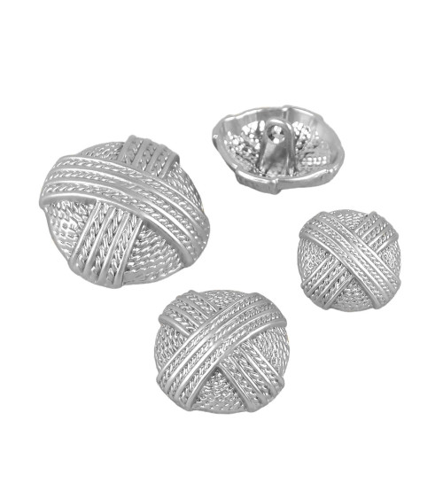 Lot de 6 boutons boule argent