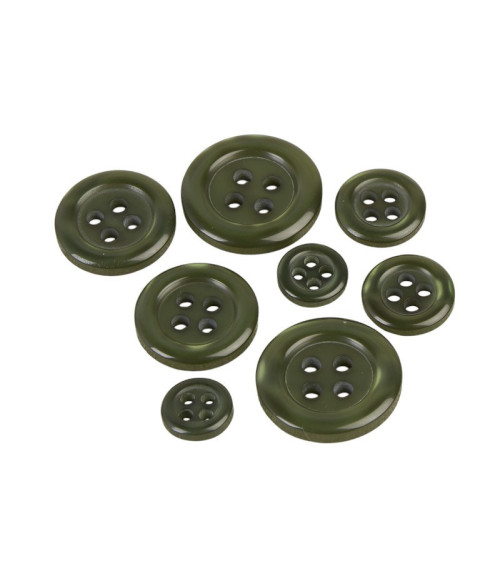 Lot de 6 boutons ronds 4 trous sapin