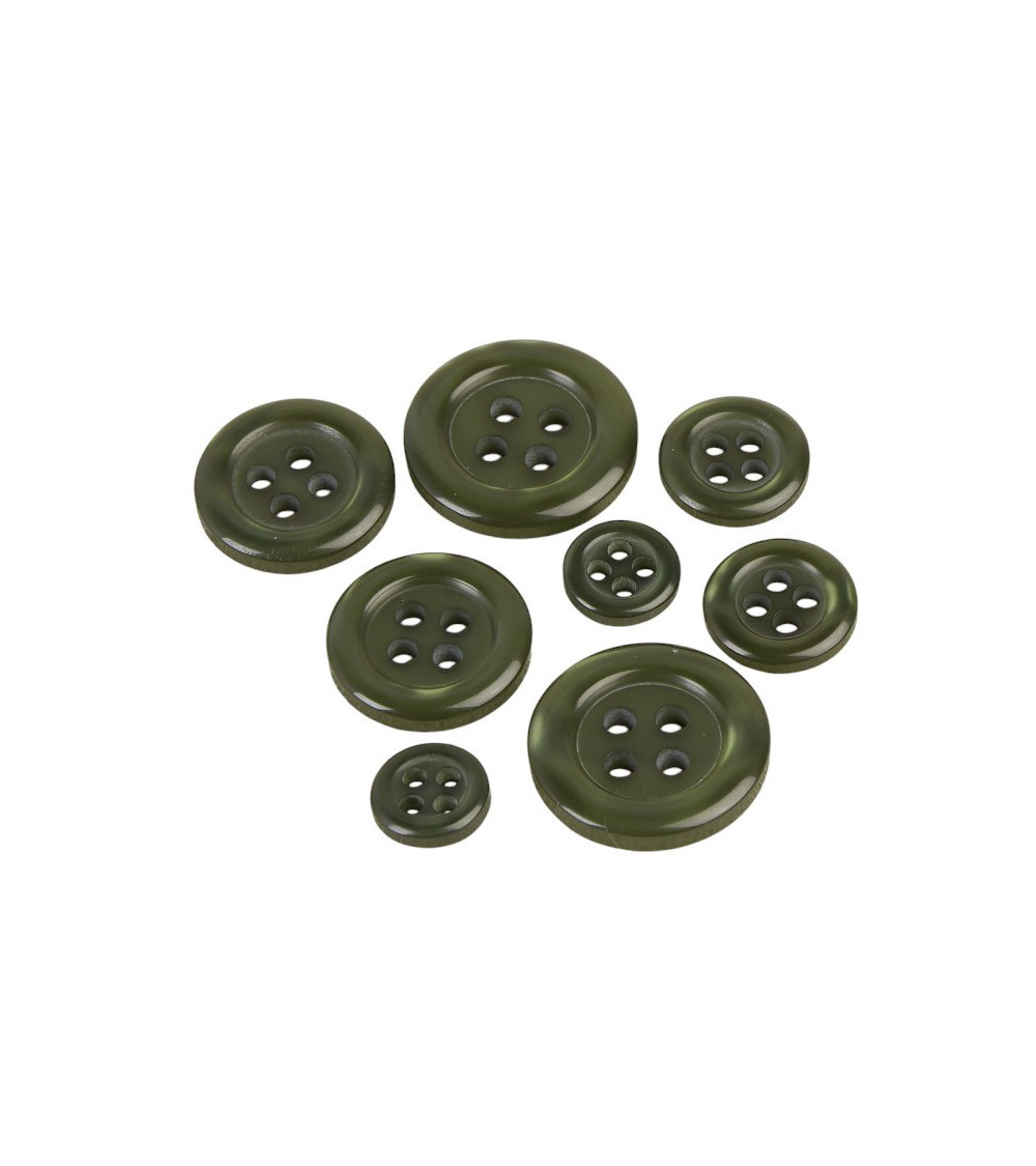 Set of 6 round 4-hole fir buttons