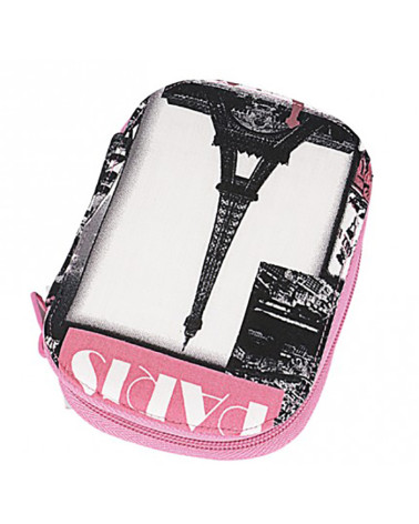 Custodia da cucito 16x12 cm Parigi rosa