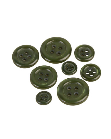 Set of 6 round 4-hole fir buttons