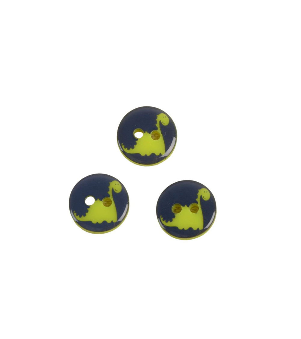 Lot de 6 boutons 2 trous enfant dinosaure