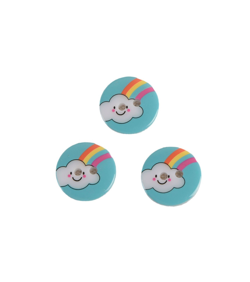 Lot de 6 boutons 2 trous enfant nuage