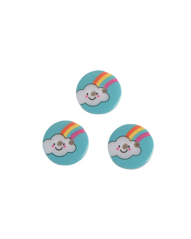 Set of 6 2-hole children's cloud buttons