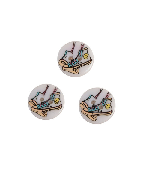 Set of 6 2-hole buttons for children's sneakers