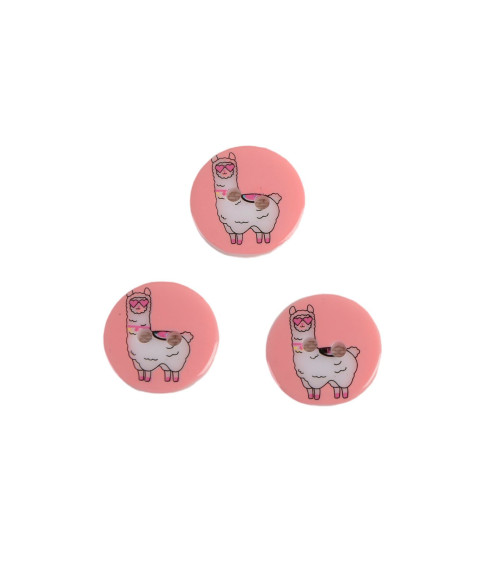 Lot de 6 boutons 2 trous enfant lama