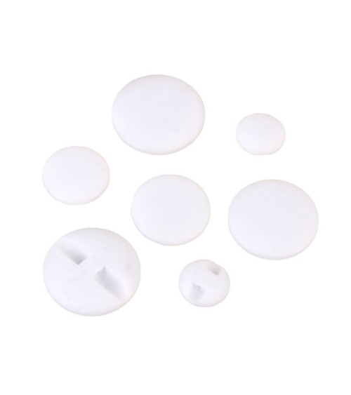 Lot de 6 boutons tunnel classique blanc