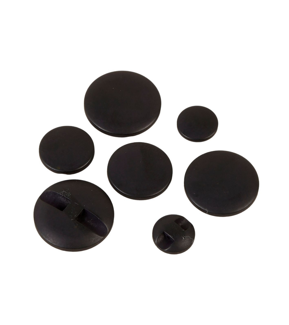 Lot de 6 boutons tunnel classique noir