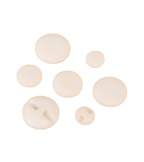 Lot de 6 boutons tunnel classique ivoire