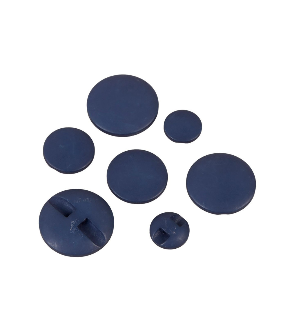Set of 6 classic navy blue tunnel buttons