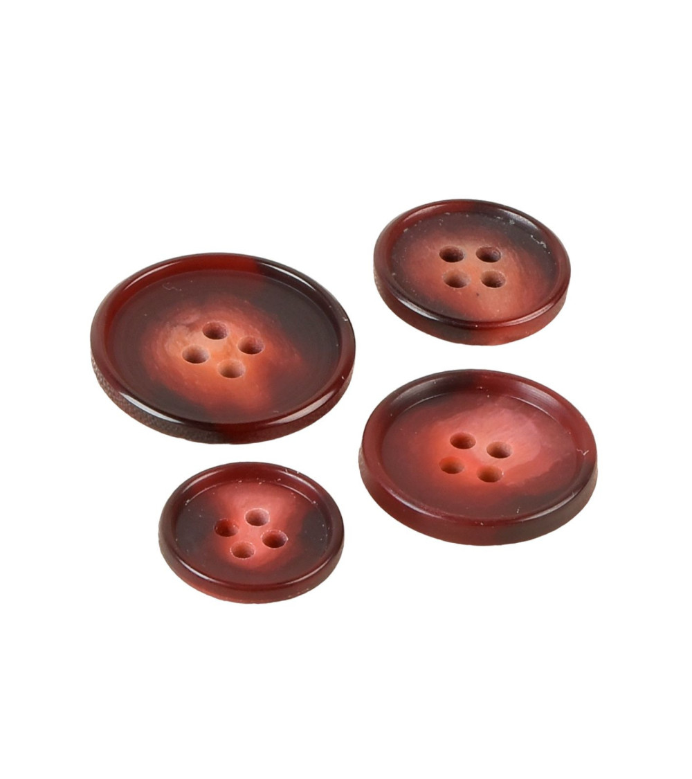 Lot de 6 boutons costume rouge beaujolais