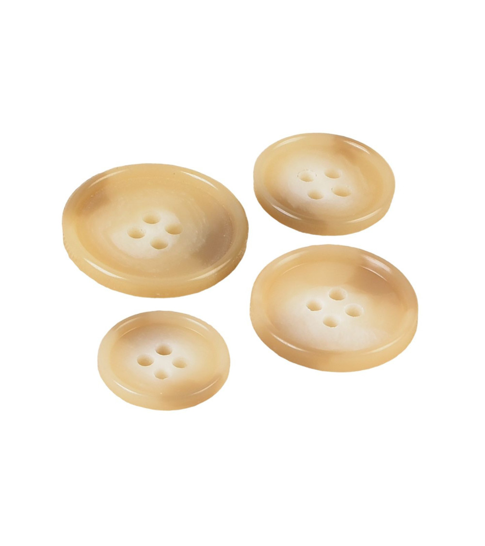 Lot de 6 boutons costume beige pierre