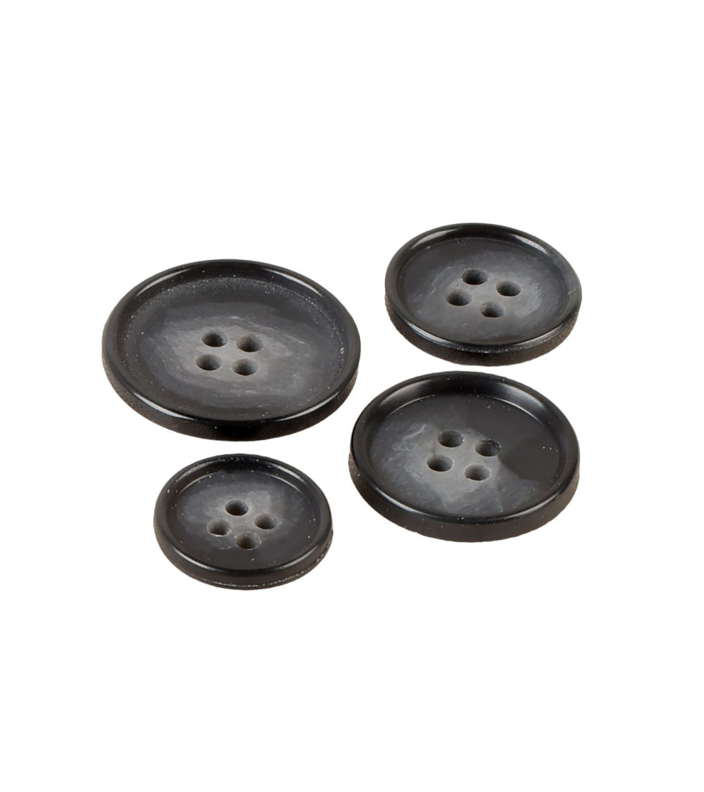 Lot de 6 boutons costume noir