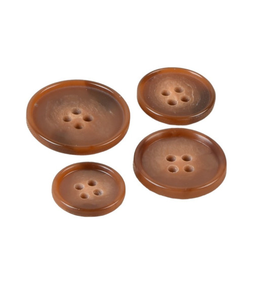 Lot de 6 boutons costume orange rouille