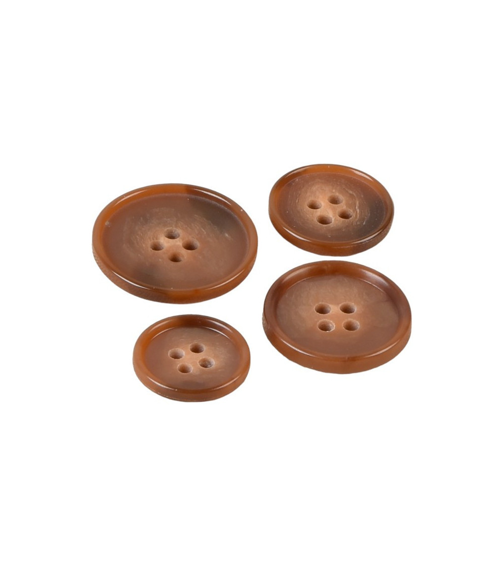 Lot de 6 boutons costume orange rouille