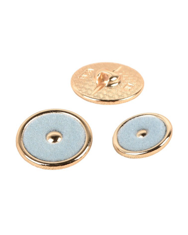 Set of 6 round colored baby blue buttons