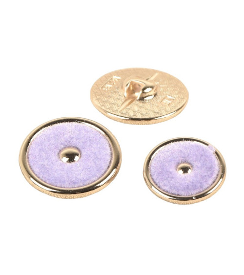 Lot de 6 boutons ronds colorés violet lavande