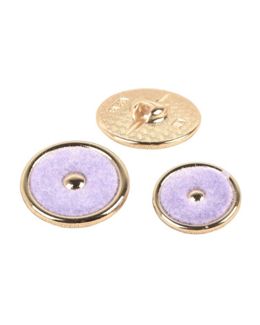 Set of 6 round buttons in lavender purple