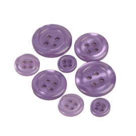 Lot de 6 boutons ronds 4 trous violet violet mauve